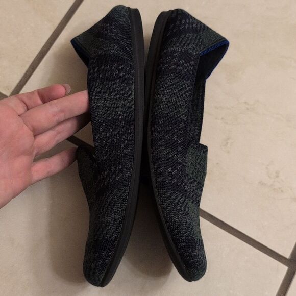 ROTHY’S The Loafer Knit Forest Tartan Limited Edition Holiday Rare Green 7.5 - Picture 6 of 11